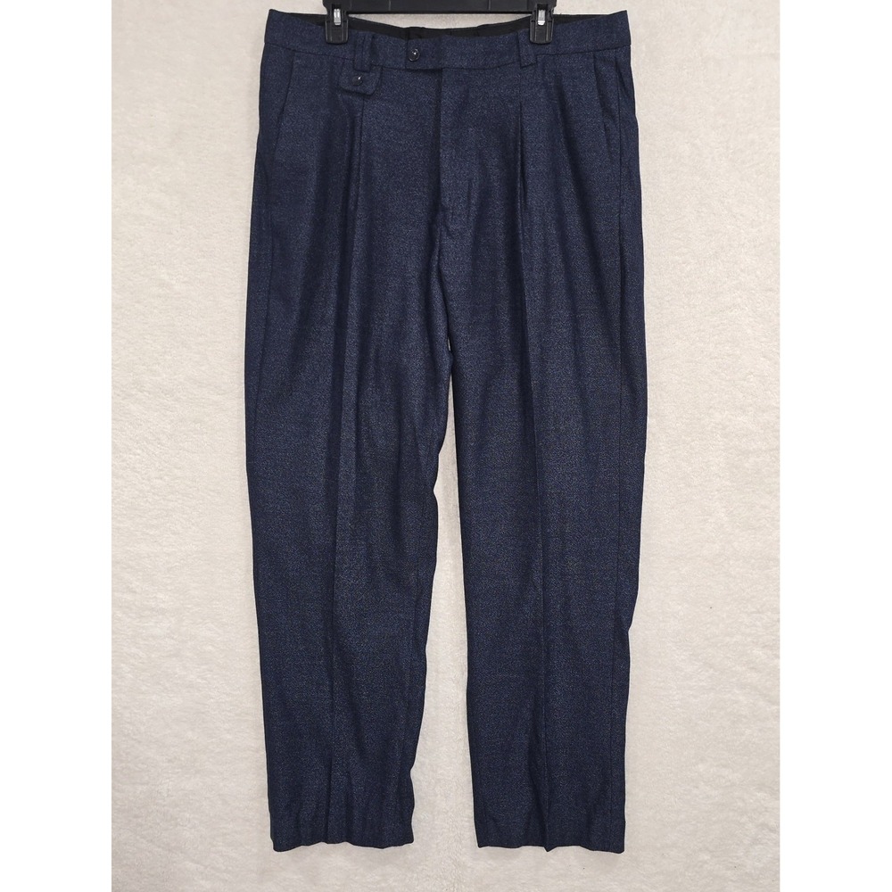 SilverSilk Men's Navy Blue Flat Front‎ Dress Pants Size 38x32 Straight Leg